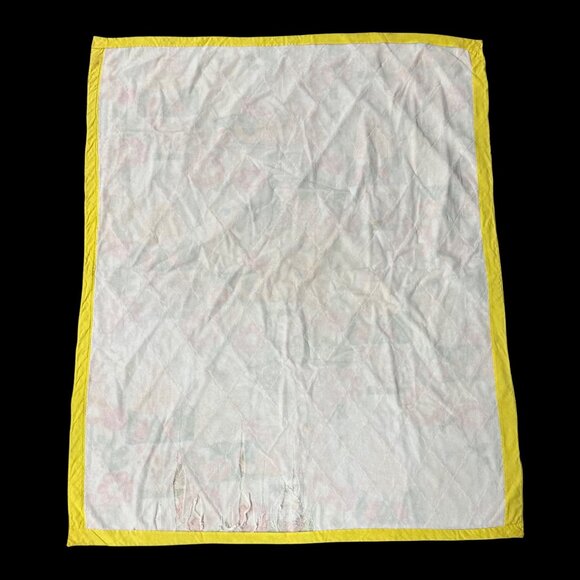 Vintage 1970s Kitschy Handmade Throw Blanket Flower Snail Yellow Orange AS IS - Picture 3 of 10